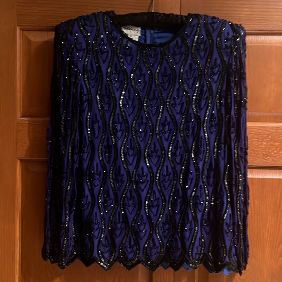 Stenay Tops - Vintage Stenay Long Sleeve Sequin and Beaded Top EUC